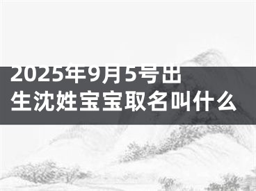 2025年9月5号出生沈姓宝宝取名叫什么