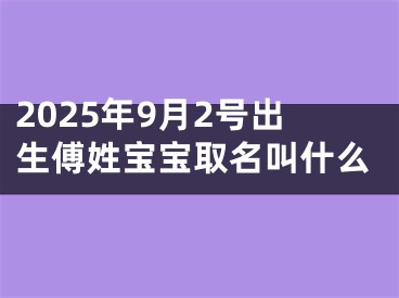 2025年9月2号出生傅姓宝宝取名叫什么