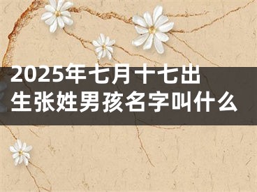 2025年七月十七出生张姓男孩名字叫什么