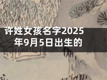 许姓女孩名字2025年9月5日出生的