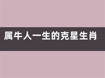 属牛人一生的克星生肖