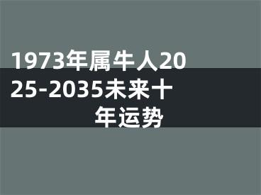 1973年属牛人2025-2035未来十年运势