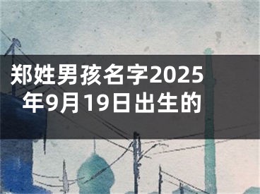郑姓男孩名字2025年9月19日出生的