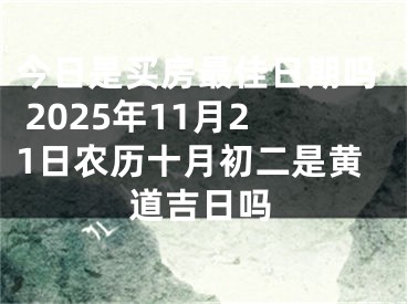 今日是买房最佳日期吗 2025年11月21日农历十月初二是黄道吉日吗