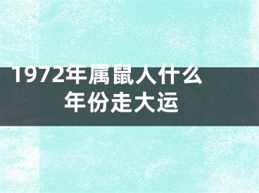 1972年属鼠人什么 年份走大运