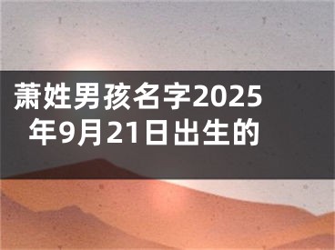 萧姓男孩名字2025年9月21日出生的