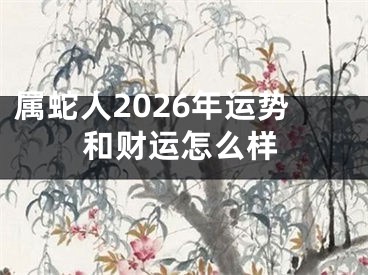 属蛇人2026年运势和财运怎么样