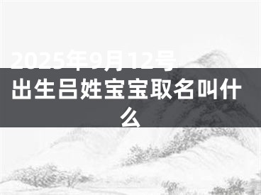 2025年9月12号出生吕姓宝宝取名叫什么