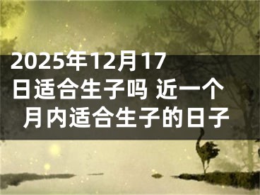 2025年12月17日适合生子吗 近一个月内适合生子的日子