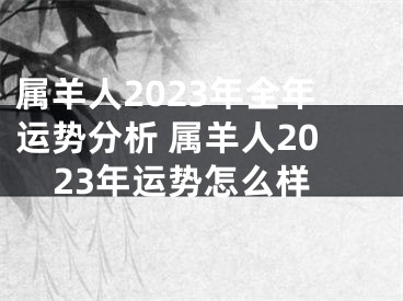 属羊人2023年全年运势分析 属羊人2023年运势怎么样
