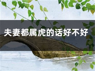 夫妻都属虎的话好不好