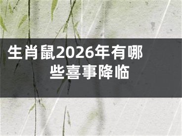 生肖鼠2026年有哪些喜事降临
