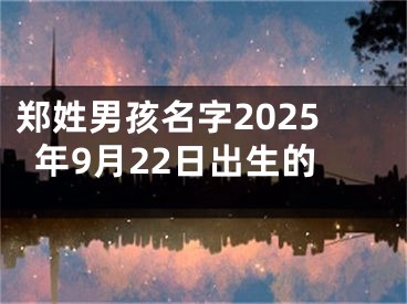 郑姓男孩名字2025年9月22日出生的