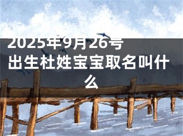 2025年9月26号出生杜姓宝宝取名叫什么
