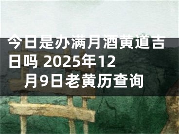 今日是办满月酒黄道吉日吗 2025年12月9日老黄历查询