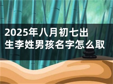 2025年八月初七出生李姓男孩名字怎么取