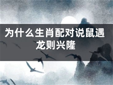 为什么生肖配对说鼠遇龙则兴隆