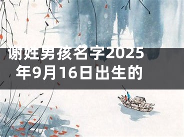 谢姓男孩名字2025年9月16日出生的
