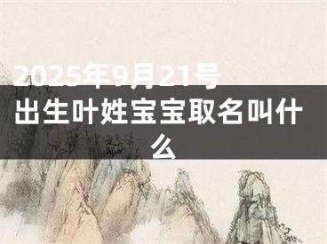 2025年9月21号出生叶姓宝宝取名叫什么