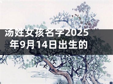 汤姓女孩名字2025年9月14日出生的