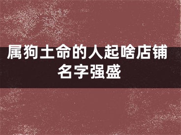 属狗土命的人起啥店铺名字强盛