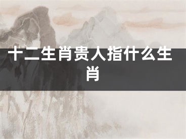 十二生肖贵人指什么生肖