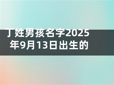 丁姓男孩名字2025年9月13日出生的