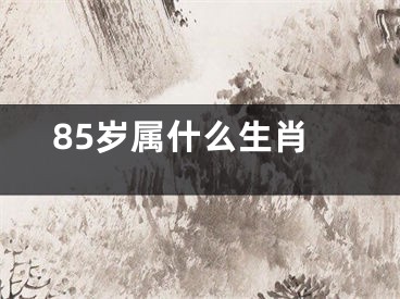 85岁属什么生肖