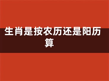生肖是按农历还是阳历算 