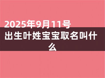 2025年9月11号出生叶姓宝宝取名叫什么