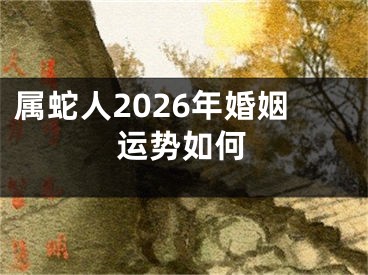 属蛇人2026年婚姻运势如何