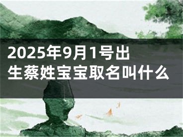 2025年9月1号出生蔡姓宝宝取名叫什么