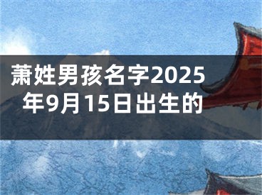 萧姓男孩名字2025年9月15日出生的