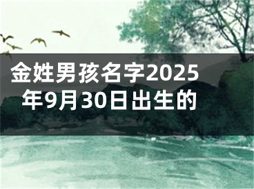 金姓男孩名字2025年9月30日出生的