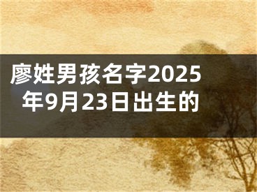 廖姓男孩名字2025年9月23日出生的