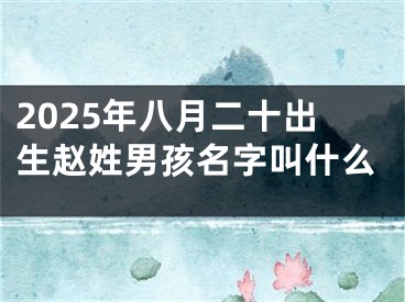 2025年八月二十出生赵姓男孩名字叫什么