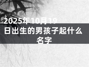 2025年10月19日出生的男孩子起什么名字