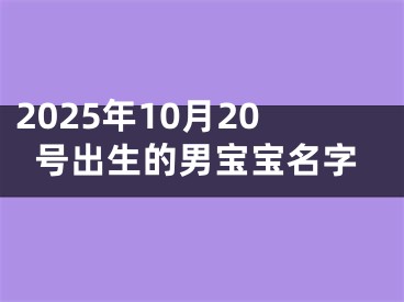 2025年10月20号出生的男宝宝名字