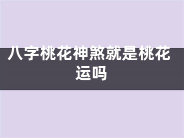 八字桃花神煞就是桃花运吗