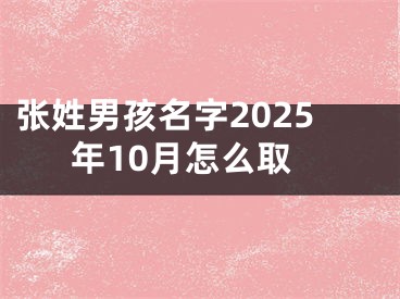 张姓男孩名字2025年10月怎么取