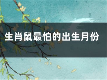 生肖鼠最怕的出生月份