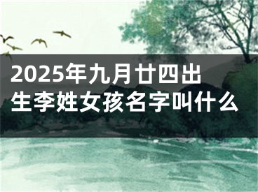 2025年九月廿四出生李姓女孩名字叫什么