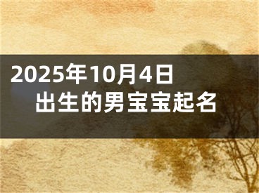 2025年10月4日出生的男宝宝起名