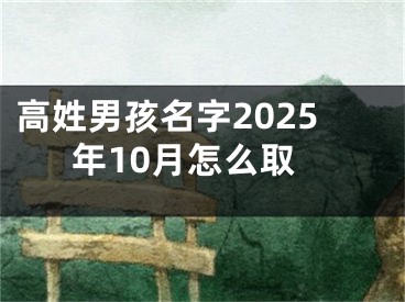 高姓男孩名字2025年10月怎么取