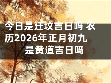 今日是迁坟吉日吗 农历2026年正月初九是黄道吉日吗