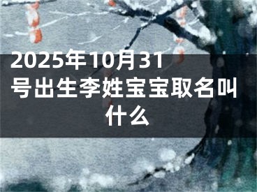 2025年10月31号出生李姓宝宝取名叫什么