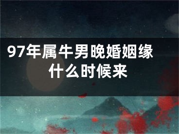 97年属牛男晚婚姻缘什么时候来