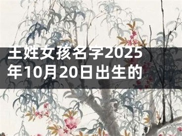 王姓女孩名字2025年10月20日出生的