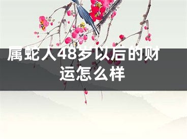 属蛇人48岁以后的财运怎么样