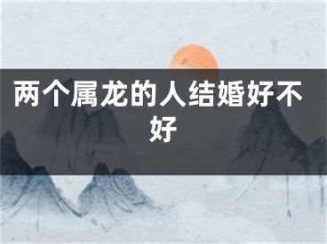 两个属龙的人结婚好不好